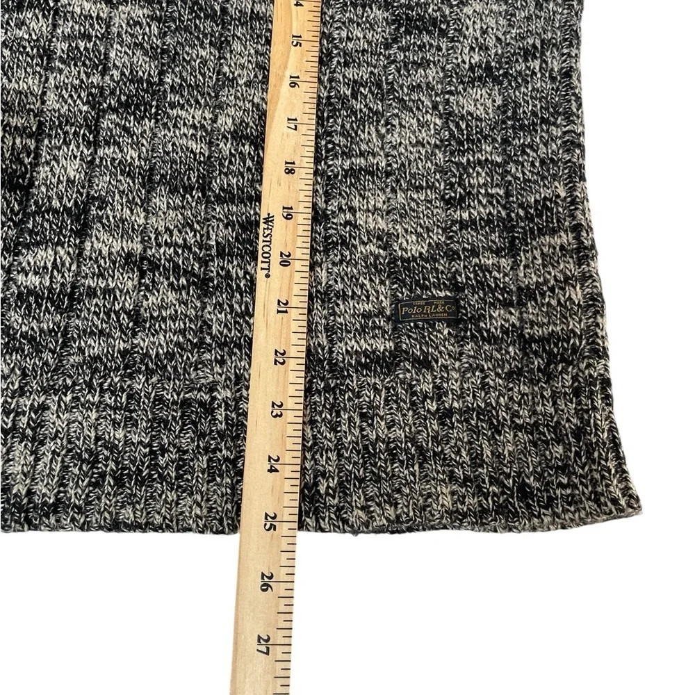 Polo Ralph Lauren Knit Sweater Men’s M Black & White Tweed Unisex Old Money
